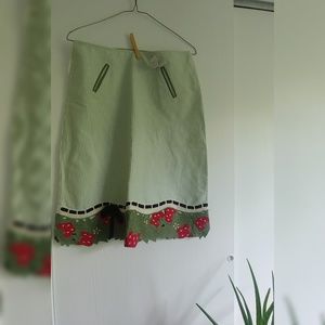 Snak Anthropologie Strawberry Skirt size 2 NWT